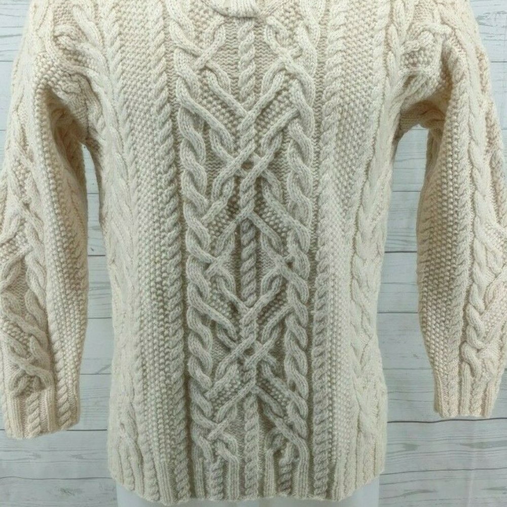 Ralph Lauren  Hand-Knit 100% Wool Ivory Serpent sw